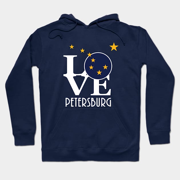 LOVE Petersburg (white text) Hoodie by alaska